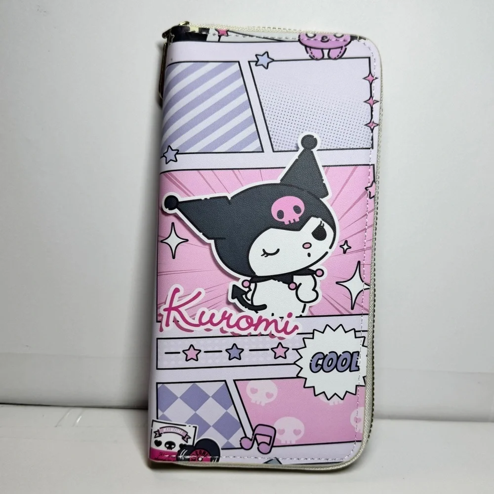 Pink and White Kuromi zipper wallet NWT Hello Kitty Friends